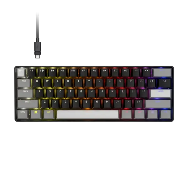 מקלדת גיימינג חוטית דגם CLIPPER PRO MINI 60 Hall Effect בצבע שחור מבית Corsair
