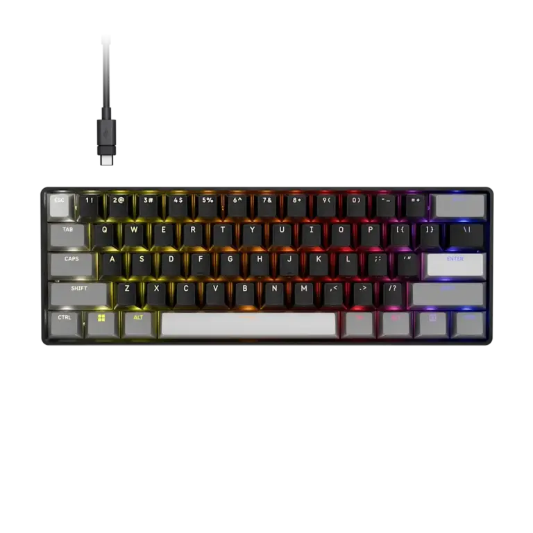 מקלדת גיימינג חוטית דגם CLIPPER PRO MINI 60 Hall Effect בצבע שחור מבית Corsair