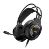 אונית גיימינג RGB, קאפ מלא, אלמנט 50ממ, מיקרופון מובנה, שליטה על ווליום, חיבור USB