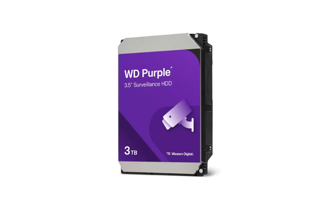 כונן קשיח פנימי WD Purple Surveillance בנפח 3TB מבית Western Digital דגם WD34PURZ