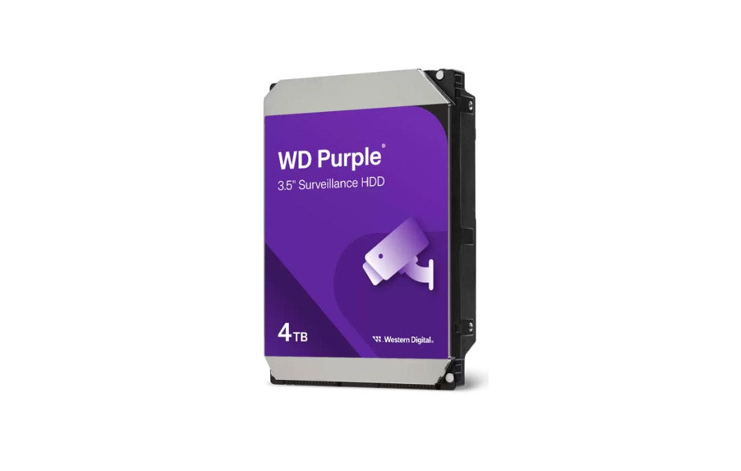 כונן קשיח פנימי WD Purple Surveillance בנפח 4TB מבית Western Digital דגם WD44PURZ