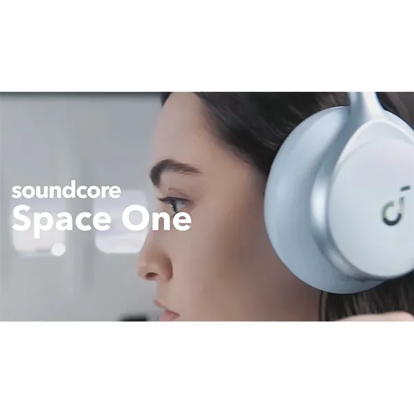 אוזניות קשת soundcore Space One On-Ear בצבע לבן - תמונה נוספת