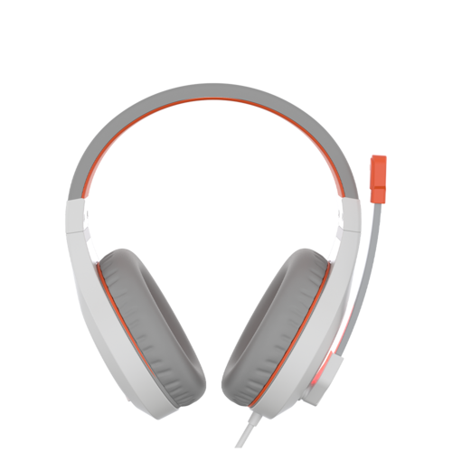 אוזניות גיימינג חוטיות Meetion HP021 לבן-כתום עם מיקרופון - תמונה נוספת