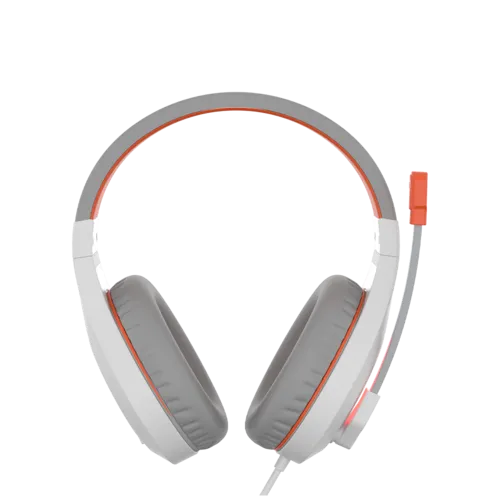 אוזניות גיימינג חוטיות Meetion HP021 לבן-כתום עם מיקרופון - תמונה נוספת