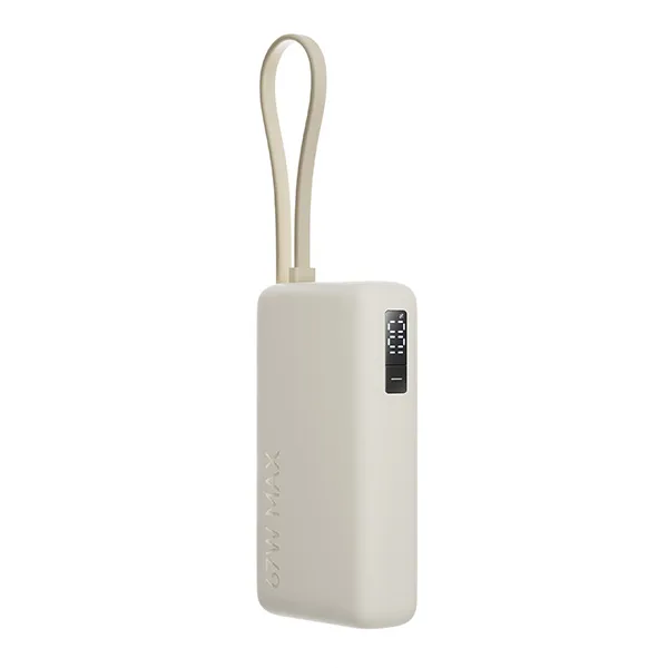 סוללת גיבוי 67W 10000mAh כבל מובנה דגם Xiaomi 67W PB 10000mAh בצבע חום בהיר