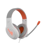 אוזניות גיימינג חוטיות Meetion HP021 לבן-כתום עם מיקרופון