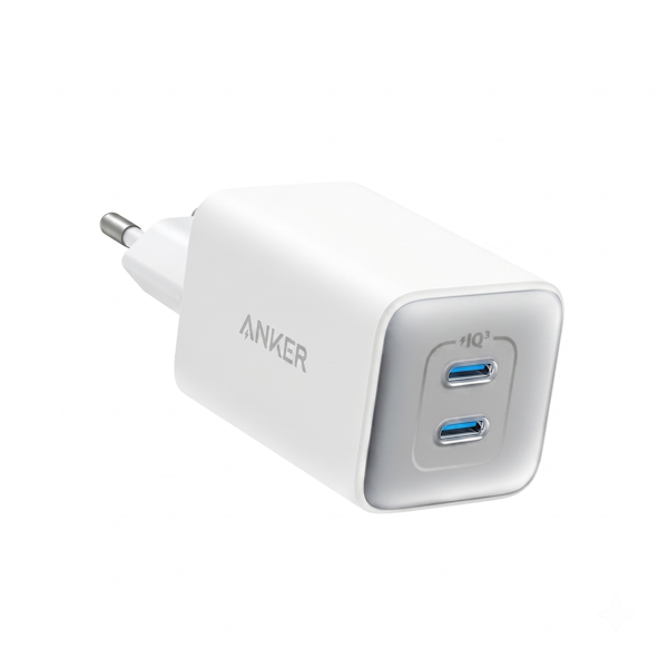 מטען קיר 2 יציאות Anker 523 Charger 47W Nano בצבע לבן