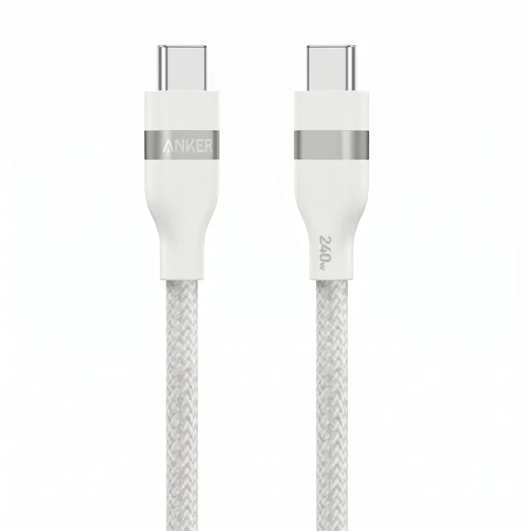 כבל 1.8 מטר Anker USB-C to USB-C 240W בצבע לבן