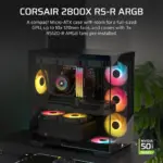 מארז מחשב דגם 2800X RS-R ARGB Micro-ATX בצבע שחור מבית CORSAIR
