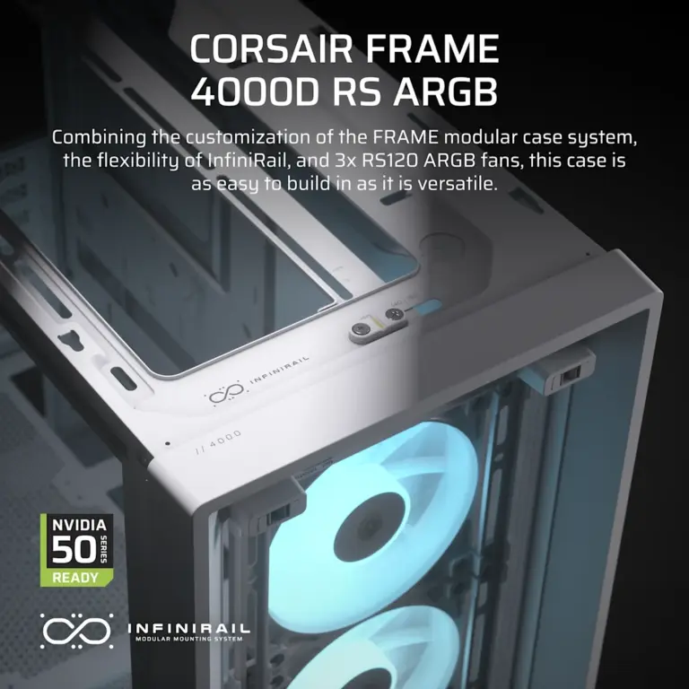 מארז מחשב מודולרי דגם Frame 4000D RS ARGB בצבע לבן מבית Corsair