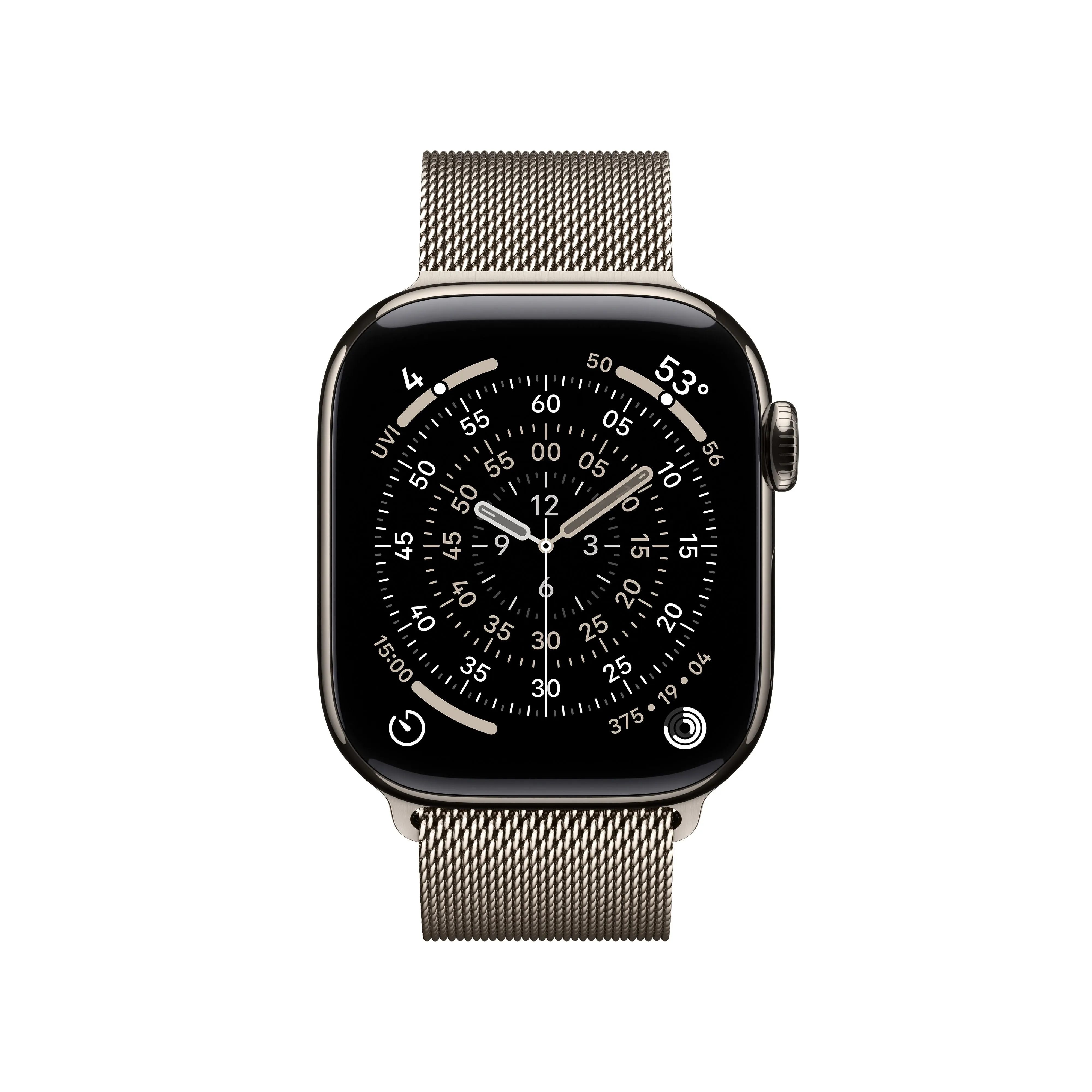 שעון חכם אפל Apple Watch Series 11 GPS + Cellular 42mm Natural Titanium Case with Natural Milanese Loop