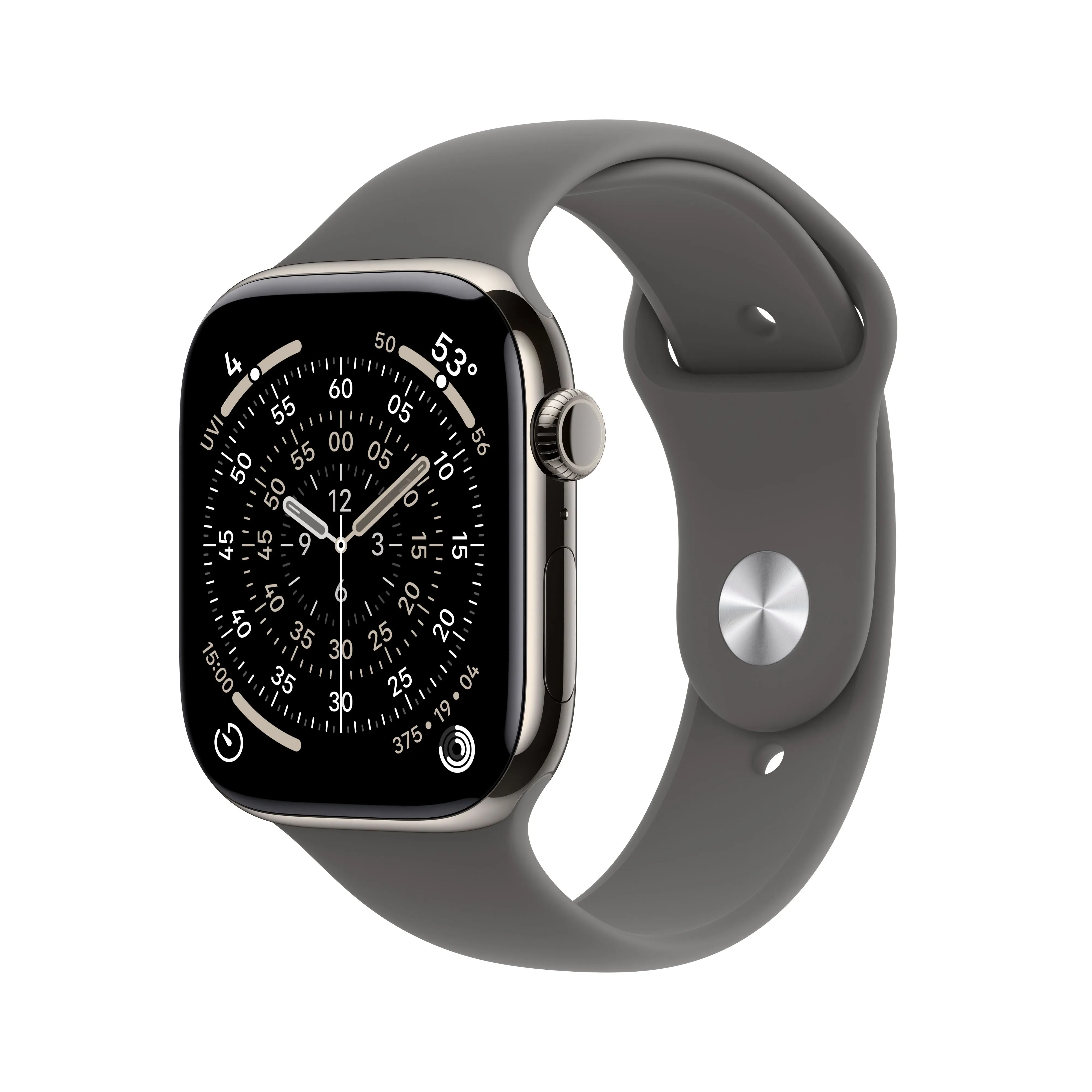 שעון חכם אפל Apple Watch Series 11 GPS + Cellular 46mm Natural Titanium Case with Stone Grey Sport Band - M/L