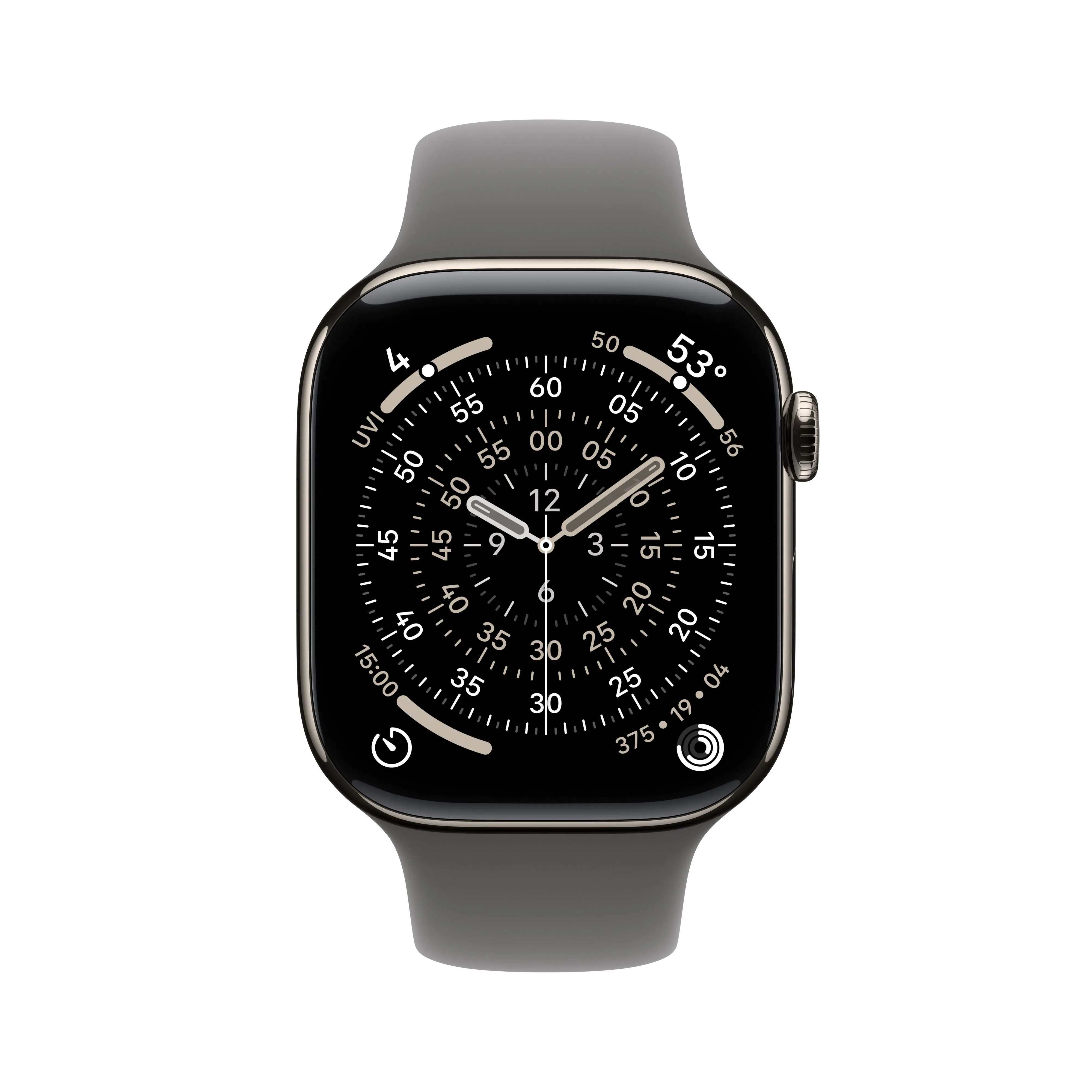 שעון חכם אפל Apple Watch Series 11 GPS + Cellular 46mm Natural Titanium Case with Stone Grey Sport Band - S/M
