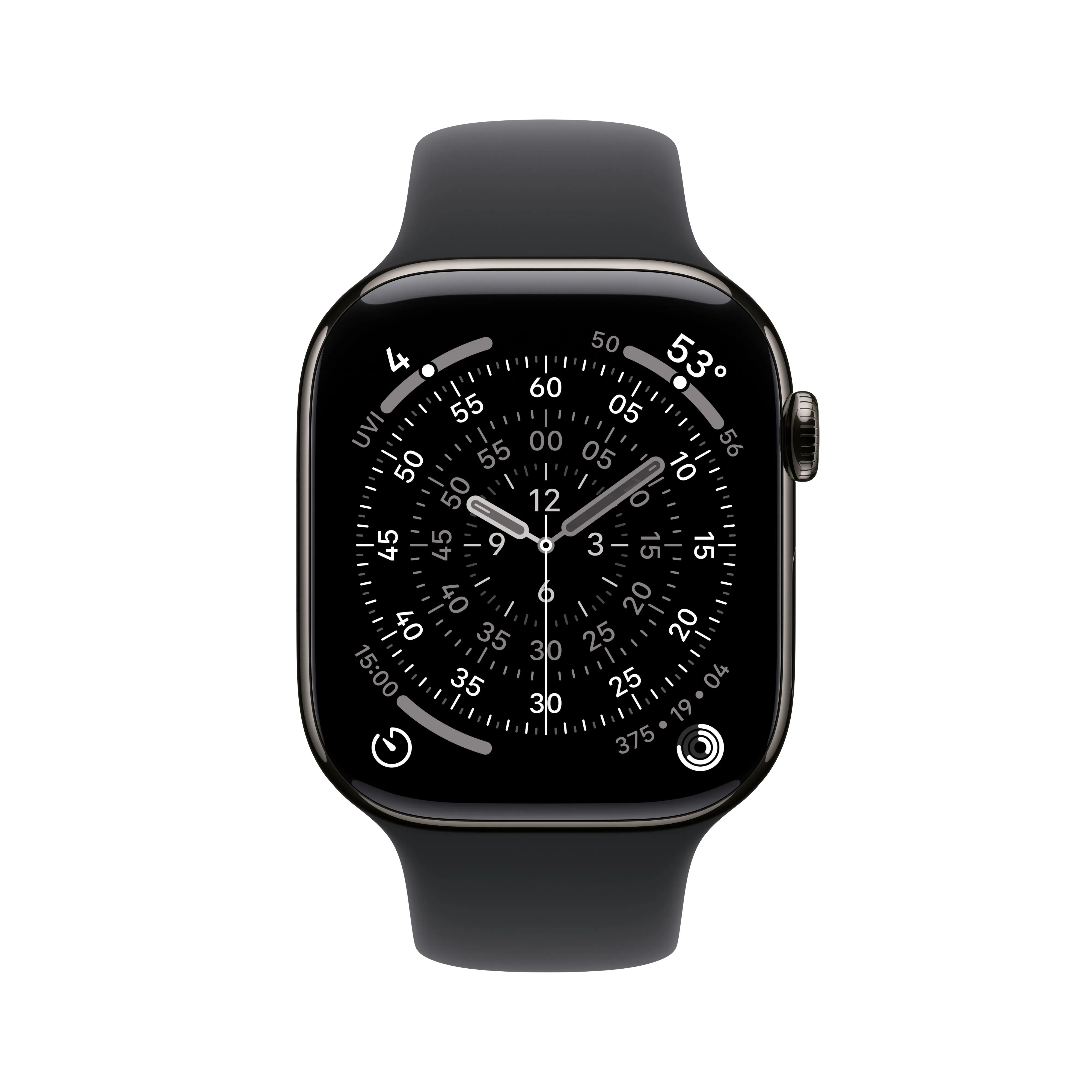 שעון חכם אפל Apple Watch Series 11 GPS + Cellular 46mm Slate Titanium Case with Black Sport Band - S/M
