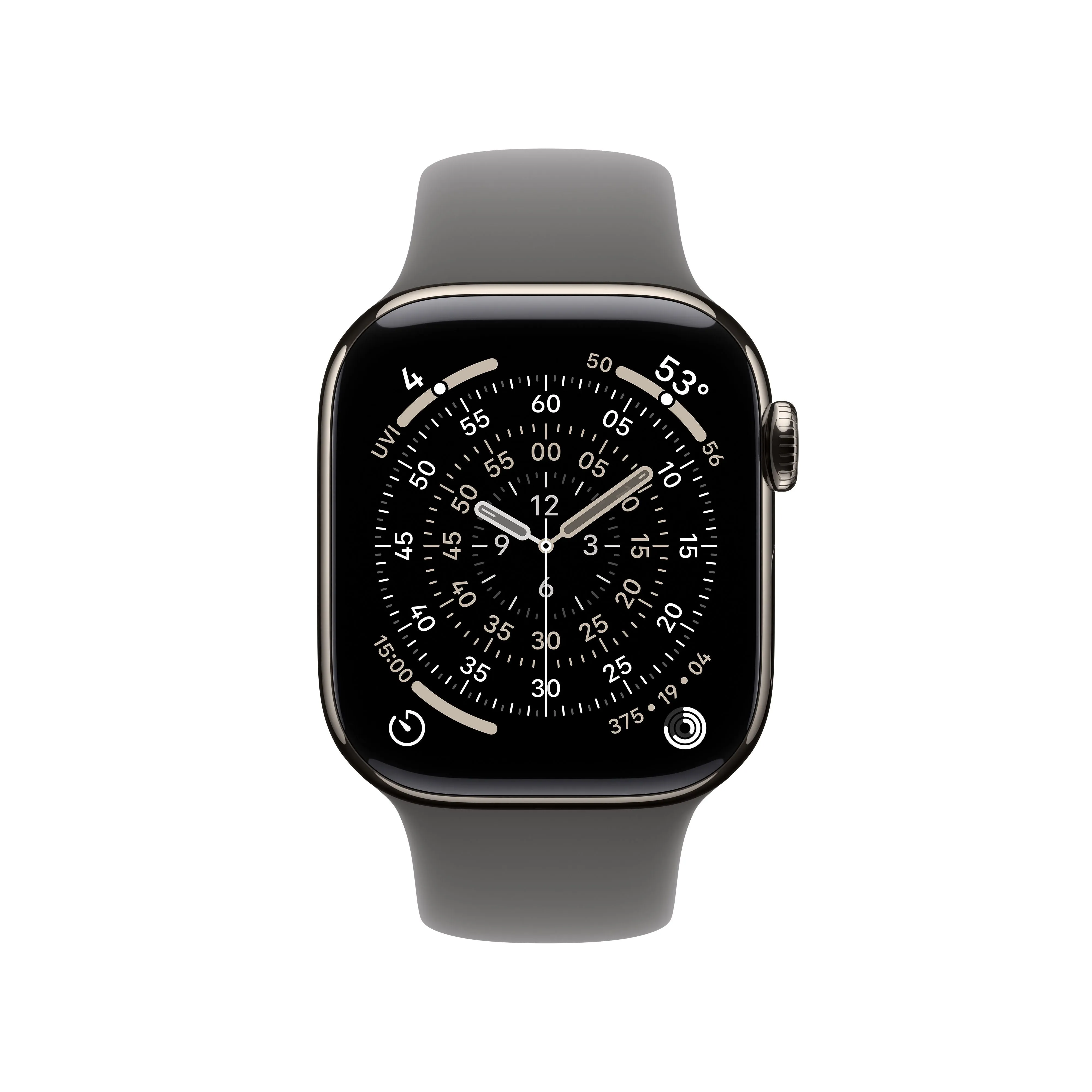 שעון חכם אפל Apple Watch Series 11 GPS + Cellular 42mm Natural Titanium Case with Stone Grey Sport Band - M/L