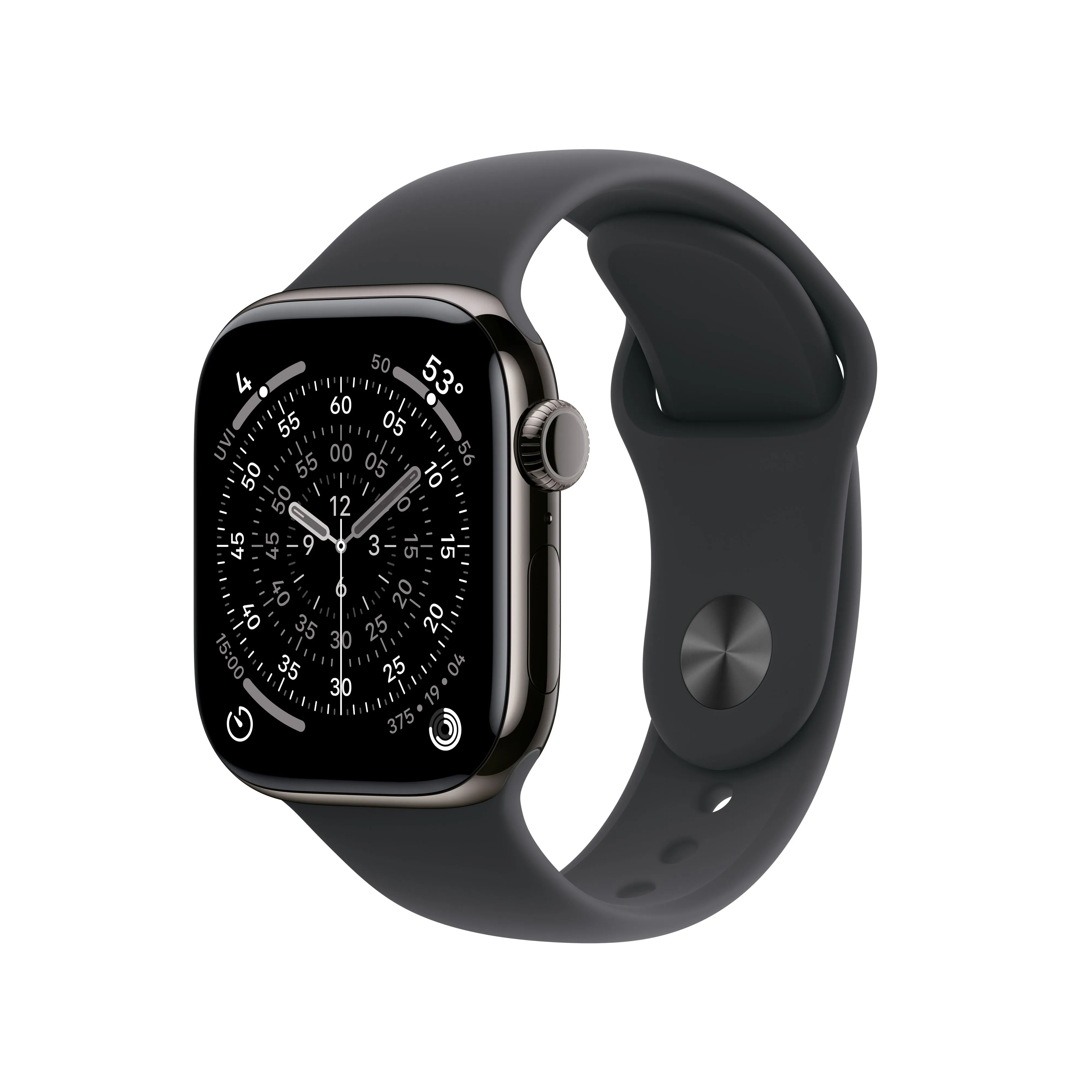 שעון חכם אפל Apple Watch Series 11 GPS + Cellular 42mm Slate Titanium Case with Black Sport Band - M/L