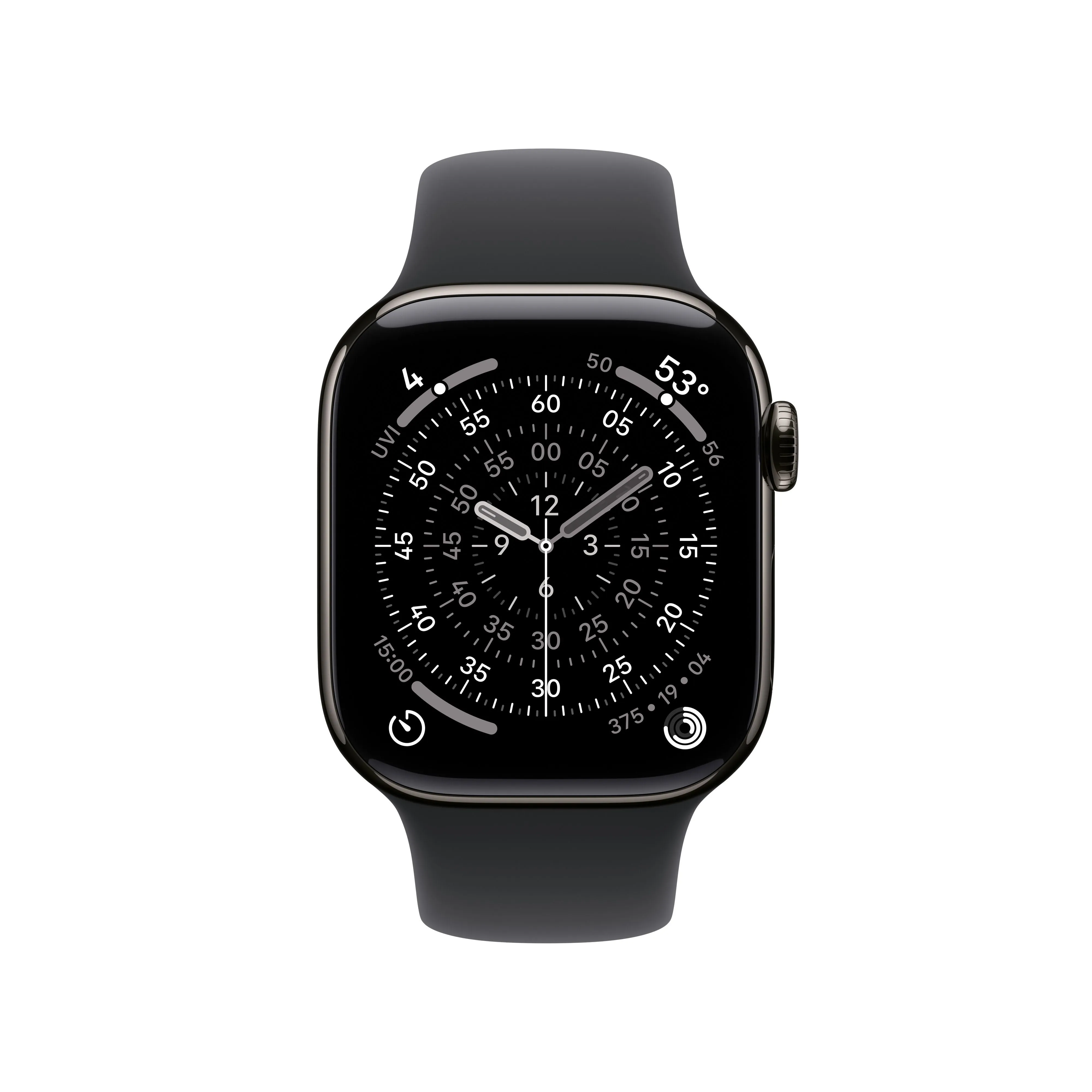 שעון חכם אפל Apple Watch Series 11 GPS + Cellular 42mm Slate Titanium Case with Black Sport Band - S/M