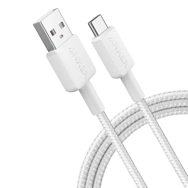 כבל 0.9 מטר Anker 322 USB-A to USB-C בצבע לבן - תמונה נוספת