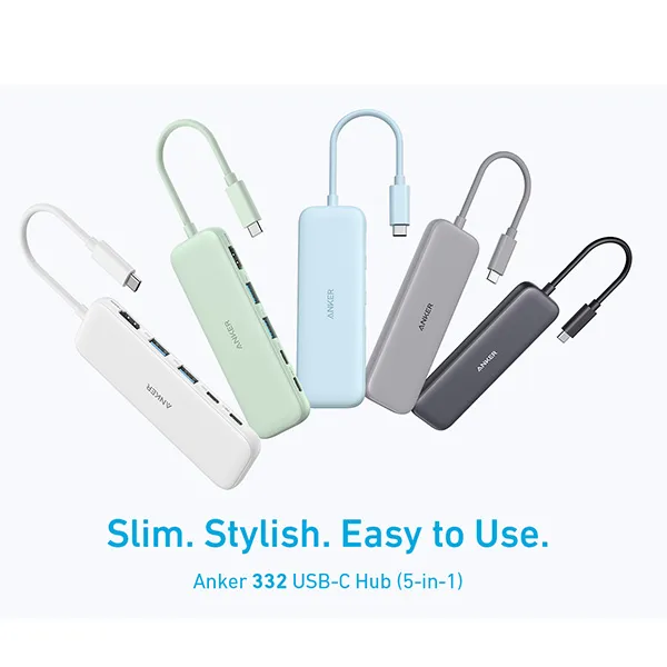 רכזת Anker 332 USB-C Hub 5-in-1 - תמונה נוספת