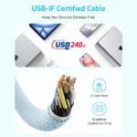 כבל Anker USB C-C 240W Upcycled-Braided 240W - תמונה נוספת