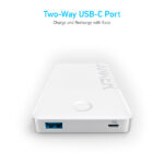 סוללת גיבוי Anker 323 Power Bank 10000mA בצבע לבן