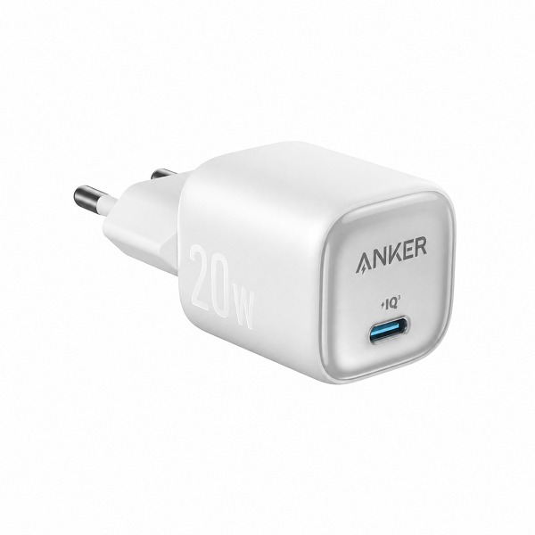 מטען קיר Anker Zolo Charger GaN 20W בצבע לבן