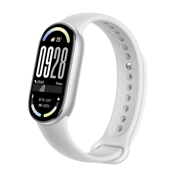 צמיד כושר חכם דור 10 דגם Xiaomi Smart Band 10 בצבע כסוף
