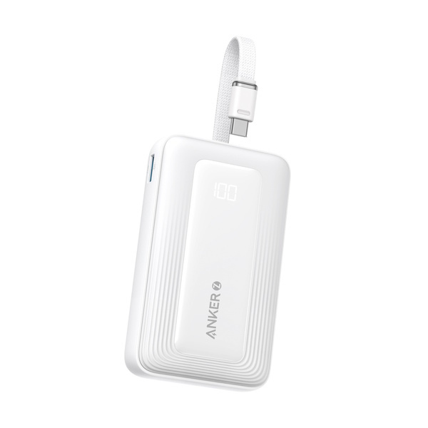 סוללת גיבוי ניידת קומפקטית Anker Zolo Power Bank 30W 10000mAh בצבע לבן