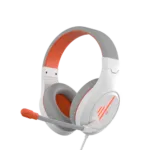 אוזניות גיימינג חוטיות Meetion HP021 לבן-כתום עם מיקרופון - תמונה נוספת