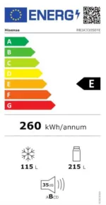 מקרר מקפיא תחתון Pure Fit HISENSE דגם RB3K330SEFE - תמונה נוספת