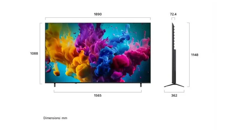 טלוויזיה "85 חכמה LG QNED evo MiniLED AI ברזולוציית 4K דגם: 85QNED8MB6T - תמונה נוספת