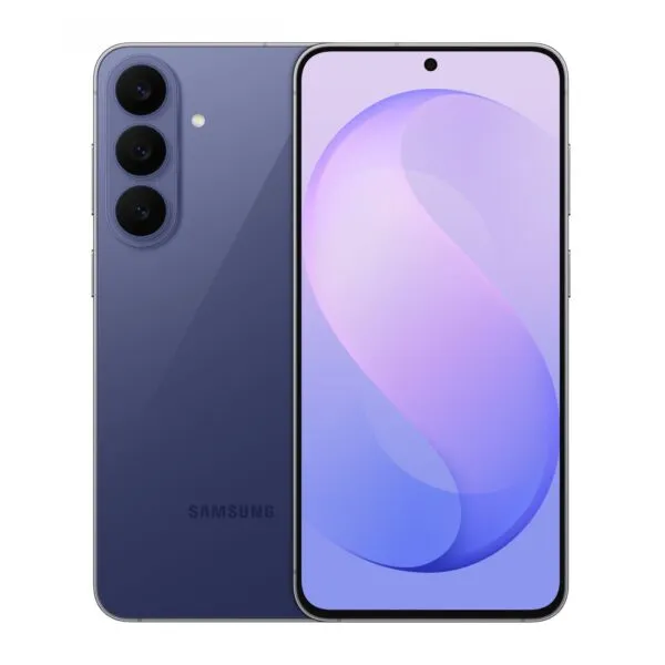 Samsung Galaxy S26 FE S741 בצבע סגול כהה — מבט קדמי ואחורי